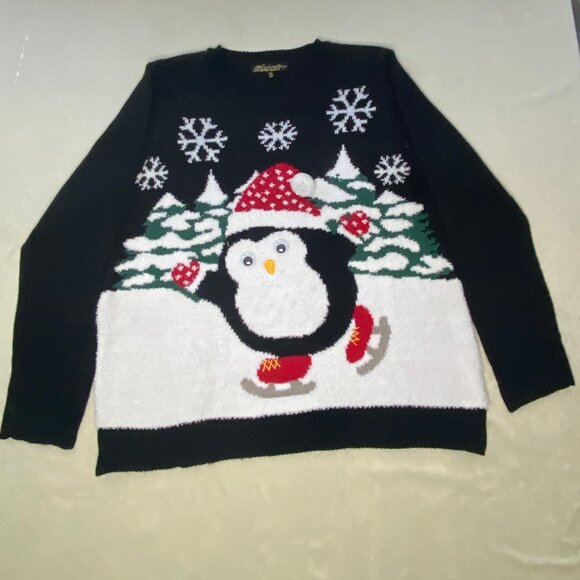 Holiday Penguin Sweater EUC - Picture 1 of 6